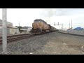 up NB coal train with anothe railfan v engineer horn battle @stockton railfest 2018