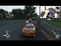 Forza Horizon 4 Drag Race: Toyota Supra vs Nissan Skyline R34 GTR (Steering Wheel) Gameplay