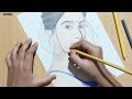 Pooja hegde sketch/how to draw girl/drawing of Pooja hegde/traditional girl/pencil colour sketch