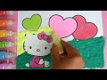 Hello Kitty and Heart Balloons Drawing and Coloring|Learn Colors |Video for Kids |PINK GIRL