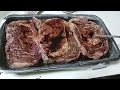 cooking beautiful steaks on Sunday