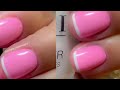 Simple Bright Pink French Manicure