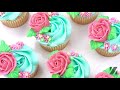 How To Pipe Beautiful Buttercream Roses On Cupcakes For Mothers Day - ZIBAKERIZ