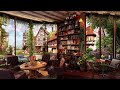 Positive May Spring Morning & Relaxing Spring Jazz Music in 4K Bookstore Cafe Ambience to Work,Study