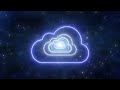 Neon Cloud Shape Tunnel Moving in Dark Blue Night Sky Glowing Lights 4K TikTok Trend Background