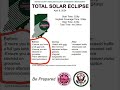 SOLAR ECLIPSE WARNING for April 8, 2024