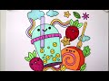 Kawaii Cafe Cakes and Drinks Emoji Relaxing and Creative Coloring l Disney Brilliant
