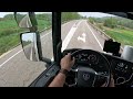 4K POV Driving Scania 500R, Spain N627, the rain.