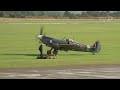 Awesome 'Duxford Wing' massive formation of Spitfires and Hurricanes Battle of Britain Air Show