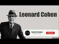 Leonard Cohen - Dance Me to the End of Love🎵(Lyrics)