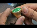 แหวนทองผู้ชาย หัวหยกแท้ ข้างฝังเพชรแท้ how to make gold jewelry Cincin pria gold ring for men