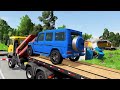 Big & Small Long Lightning Mcqueen with Minecraft - Long Cars vs Funny Cars Truck Rescue - BeamNG