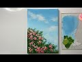 Easy flower painting/ cloud painting technique/ acrylic painting tutorial for beginners