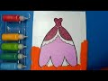Glitter Dress Coloring and Drawing for Kids ,Toddlers Sand Painting|Learn Colors |PINK GIRL