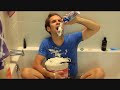 Jacksfilms crying with a tub of ice cream