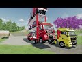 TRANSPORTING CARS, AMBULANCE, POLICE CARS, FIRE TRUCK OF COLORS! WITH TRUCKS! - FS 22