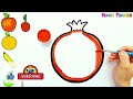Apple and 8 More Fruits Drawing, Painting, Coloring for Kids and Toddlers | Learn Fruits #309