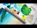 How to paint the Summer sea easily / Acrylic Painting for beginners