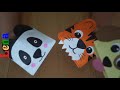 Papier Panda und Tiger basteln mit Lena 🐯 Paper Tiger and Panda puppet DIY 🐼 своими руками из бумаги