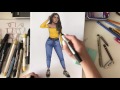 FASHION ILLUSTRATION TUTORIAL: Sketching and Coloring a Full Body Silhouette