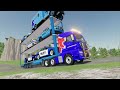 TRANSPORTING CARS, AMBULANCE, POLICE CARS, FIRE TRUCK OF COLORS! WITH TRUCKS! - FS 22