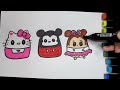 How to Draw Hello Kitty | Micky mouse | Cartoon Easy Drawing for kids and toddlers Disney Character