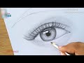 How to draw an eye with teardrop for Beginners || EASY WAY TO DRAW A REALISTIC EYE ||