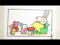 Peppa Pig and pedro friends Ms Rabbit is sick Drawing, Painting and Coloring for Kids