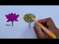 Easy flowers drawing for kids. learn flowers names and drawing.Different flowers drawing nd coloring