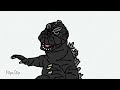 Godzilla 1964 roar (COLORISED animation)