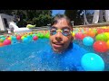 WE FILLED our ENTIRE POOL with PLASTIC BALLS!! | The Royalty Family