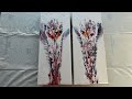 (859) DIPTYCH Acrylic painting ~ Simple DOUBLE DIP ~  Fluid art for beginners ~ No brush painting