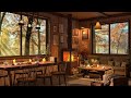 Autumn Forest 🍁 Cozy Coffee Shop Ambience ☕ Smooth Piano Jazz Instrumental Music