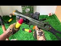 Unboxing special police weapon toy set, mortar, rocket launcher, Glock pistol, bomb dagger