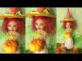 Spooky Season Halloween Witch Doll Custom by Susika Doll Repaint Halloween