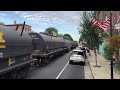 Street Running Train Causes Road Rage, Huge CSX Freight Trains On Main Street, LaGrange Kentucky