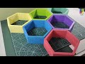 How to make hexagon wall shelf using cardboard easily