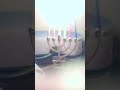 lighting one of my first menorahs from 2020