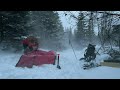 Winter Camping in a Snow Storm, Solo Backpacking the North in a Blizzard - Cold Tent (Extended)