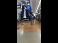 Playing tag in Walmart!!! We got in trouble!!