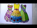 How To Draw Girls BARBIE Dress - Coloring Pages Videos for Kids with Rainbow Colored Markers