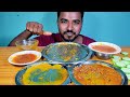 EATING ASMR PORK BELLY, CHICKEN LEG CURRY, FISH CURRY WITH RICE MUKBANG | EATING FISH CURRY
