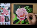 How to paint pink rose / Acrylic painting / My_artcanvas