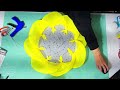 How to Make a Beautiful Yellow Rose Deco Mesh Flower Wreath on UITC Large Board