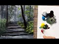 Easiest way to paint a beautiful scene | Acrylic painting techniques for beginners