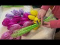 Tulip Bouquet Wreath tutorial, How to make the Tulip Petal, Spring/Floral Wreath for your front door