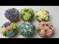 Six ways to make Buttercream Hydrangea Cupcakes (The Hydrangea Nozzle Set by ANHBAKES on Amazon)