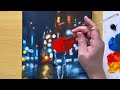 How to Draw a Girl Walking in the Rain / Acrylic Painting Tutorial