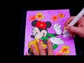 ASMR Speed Coloring Minnie Mouse Hula Dancing (ASMR Coloring Sounds & No Talking)