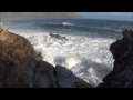 1 hour video of big ocean waves crashing into rocky shore - natural ocean wave sounds - HD 1080P